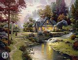 Thomas Kinkade - Stillwater Cottage painting